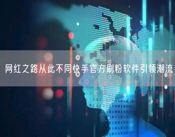 网红之路从此不同快手官方刷粉软件引领潮流