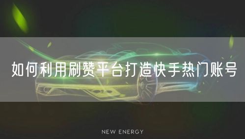 如何利用刷赞平台打造快手热门账号