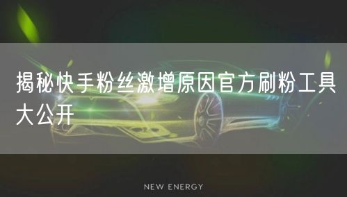 揭秘快手粉丝激增原因官方刷粉工具大公开