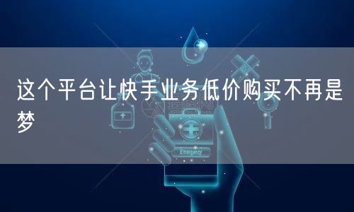 这个平台让快手业务低价购买不再是梦