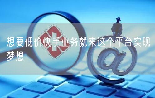 想要低价快手业务就来这个平台实现梦想