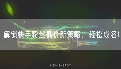 解锁快手粉丝低价新策略,轻松成名!