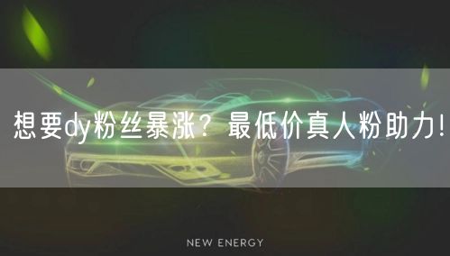 想要dy粉丝暴涨？最低价真人粉助力！